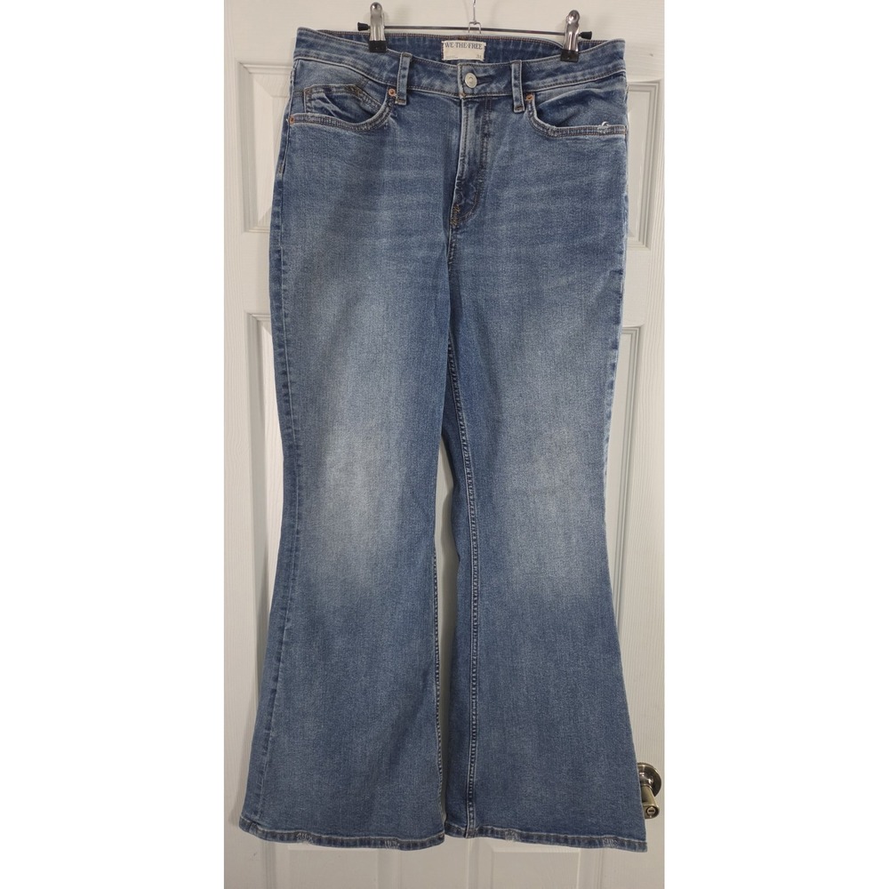 We The Free Curvy Flare Denim Jeans High Rise Retro Boho Festival Sz 31